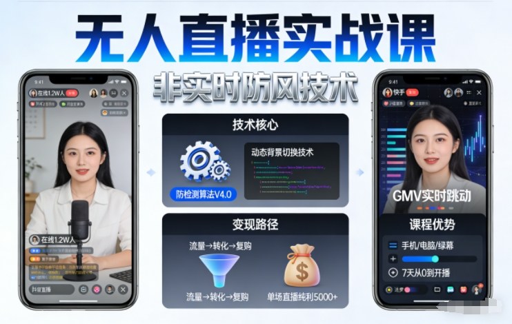 宝子哥无人直播实战课,非实时防风技术,聚焦抖音快手等平台直播带货,轻松开启直播变现之路(更新2026年08月18日)-副业网