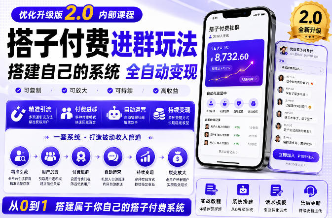 搭建群系统实战项目玩法,搭建整套付费进群系统,实现全天被动收益-副业网