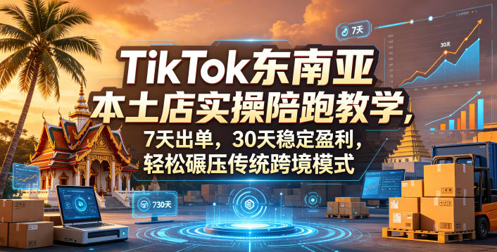 TikTok东南亚本土店实操陪跑教学,7天出单,30天稳定盈利,轻松碾压传统跨境模式(更新0819)-副业网