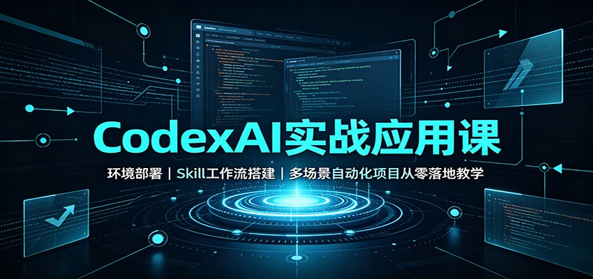 CodexAI实战应用课：环境部署Skill工作流搭建，多场景自动化项目从零落地教学-副业网