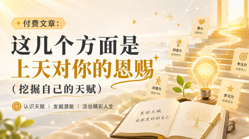 付费文章：这几个方面是上天对你的恩赐(挖掘自己的天赋)-副业网