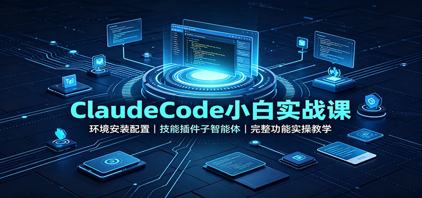 ClaudeCode小白实战课:环境安装配置,技能插件子智能体,完整功能实操教学-副业网