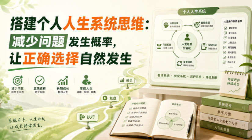 付费文章:搭建个人人生系统思维:减少问题发生概率,让正确选择自然发生-副业网