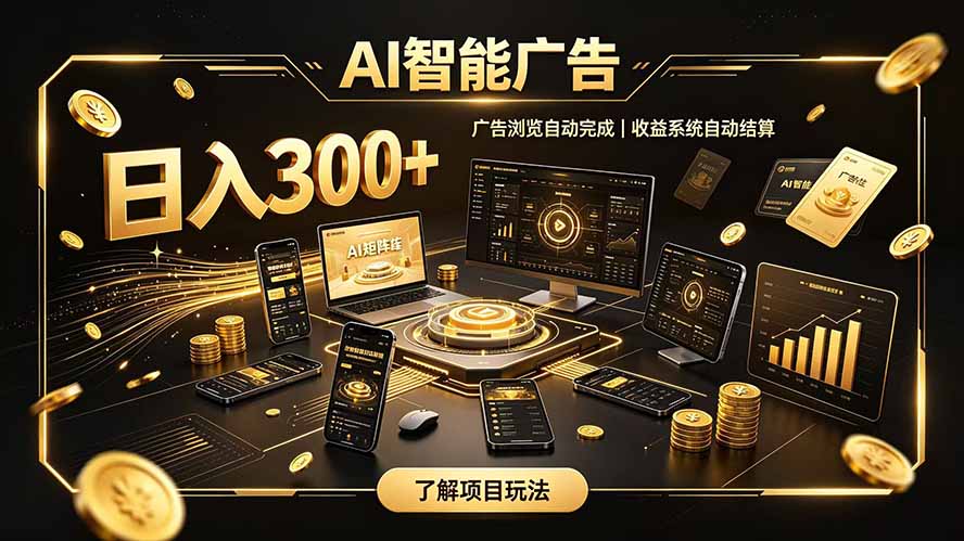 自研 AI 系统｜轻资产起步｜长期稳定收益｜宝妈 上班族轻轻松松日入300+-副业网