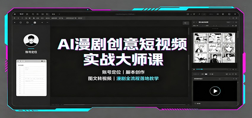 AI漫剧创意短视频实战大师课:账号定位脚本创作,图文转视频,漫剧全流程落地教学-副业网