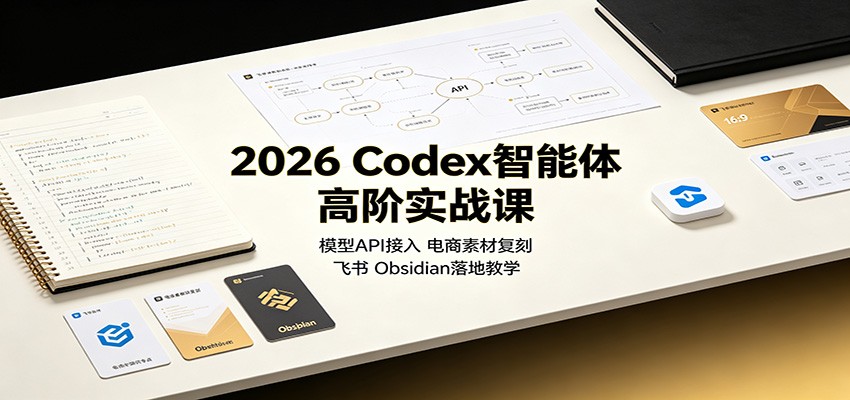 2026 Codex智能体高阶实战课:模型API接入,电商素材复刻,飞书Obsidian落地教学-副业网