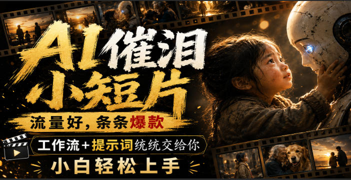 AI催泪小短片,流量好,条条爆款,工作流+提示词统统交给你,小白轻松上手-副业网