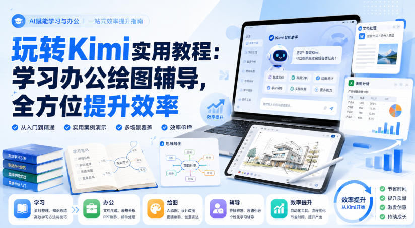 玩转Kimi实用教程：学习办公绘图辅导，全方位提升效率-副业网