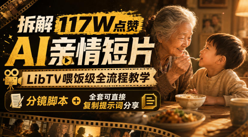 拆解117W点赞AI亲情短片,LibTV喂饭级全流程教学,分镜脚本+全套可直接复制提示词分享-副业网