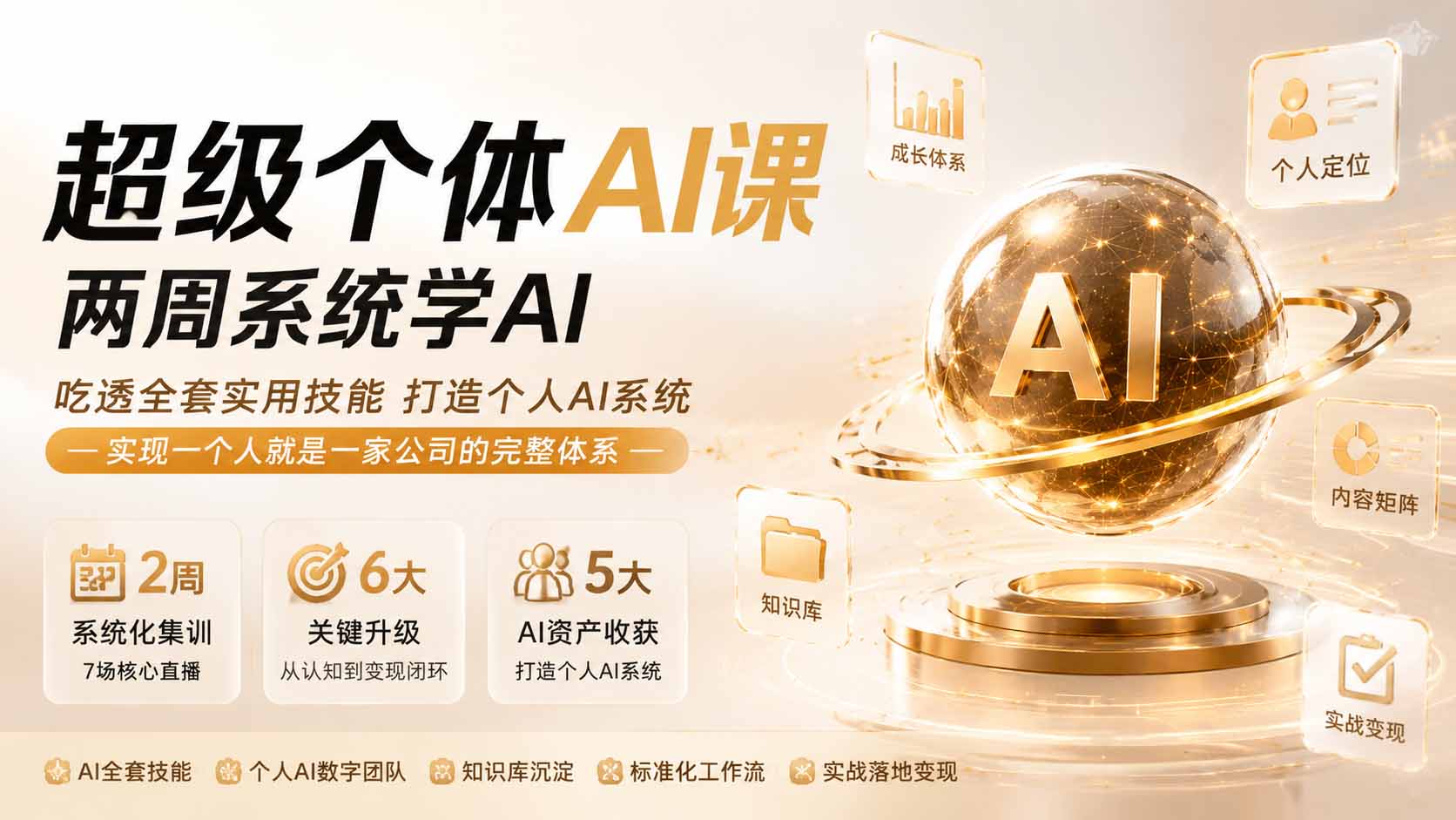 超级个体AI课 两周系统学AI；吃透全套实用技能打造个人AI系统，实现一个人就是一家公司的完整体系(更新0823-副业网