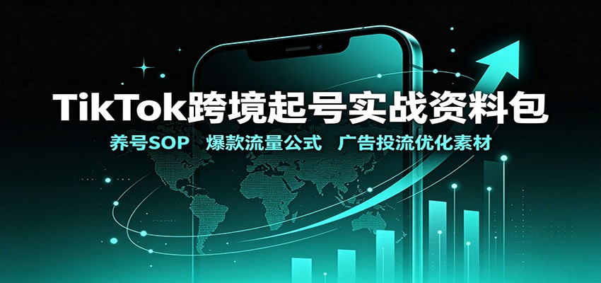 TikTok跨境起号实战资料包：养号SOP，爆款流量公式，广告投流优化素材-副业网