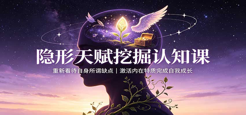 隐形天赋挖掘认知课：重新看待自身所谓缺点，激活内在特质完成自我成长-副业网