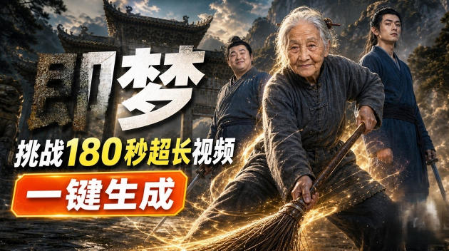 即梦挑战180秒超长视频!一键生成3分钟电影?完整制作流程详细分享!-副业网