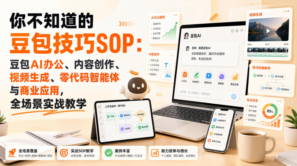 你不知道的豆包技巧SOP:豆包AI办公、内容创作、视频生成、零代码智能体与商业应用,全场景实战教学-副业网