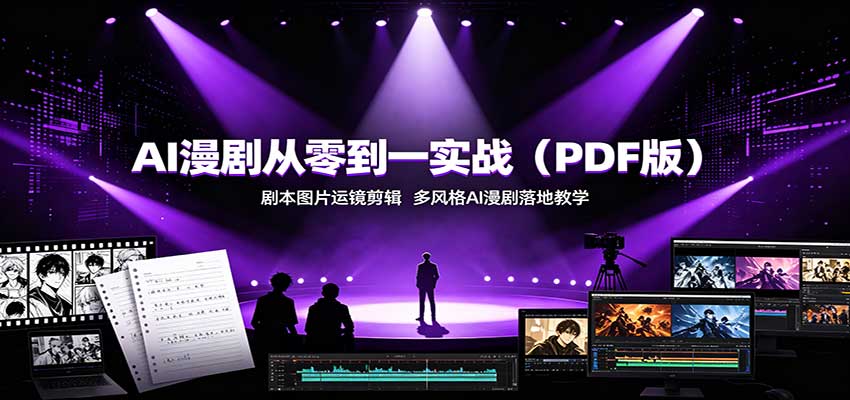 AI漫剧从零到一实战(PDF版):剧本图片运镜剪辑,多风格AI漫剧落地教学-副业网