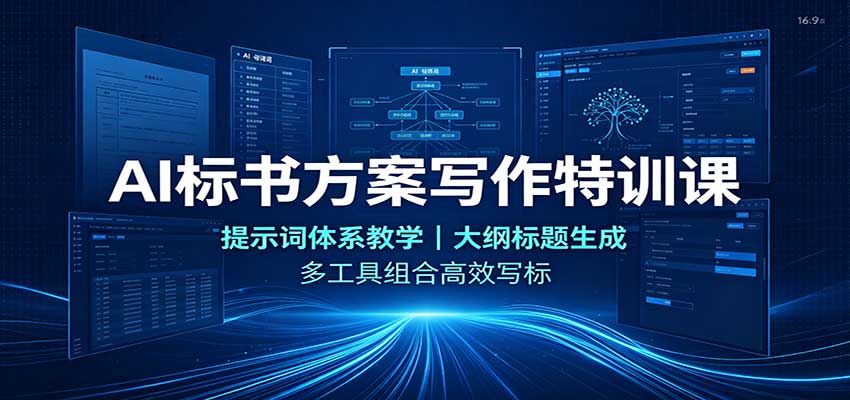 AI标书方案写作特训课:提示词体系教学,大纲标题生成,多工具组合高效写标-副业网