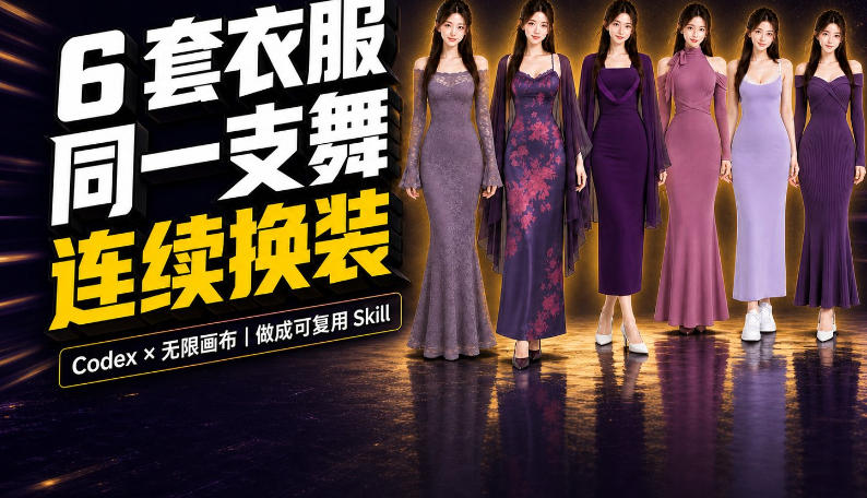 同一支舞,6套衣服按顺序切换:我把服装换装视频做成了一个Skill-副业网
