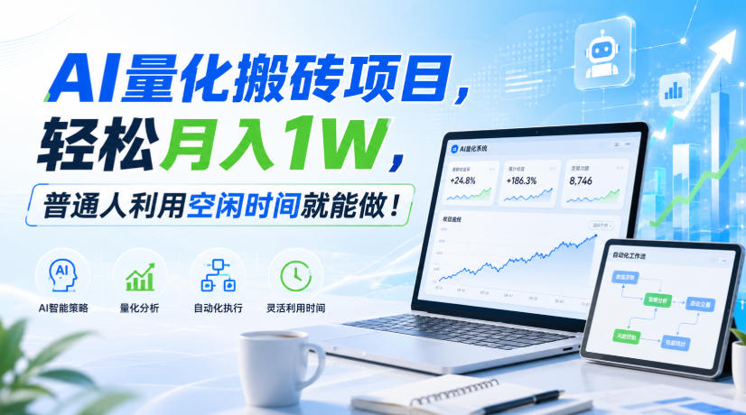 AI量化搬砖项目,轻松月入1W,新手小白也能直接入局!-副业网