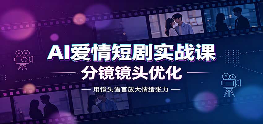 AI爱情短剧实战课:故事剧本创作,分镜镜头优化,智能体提示词-副业网