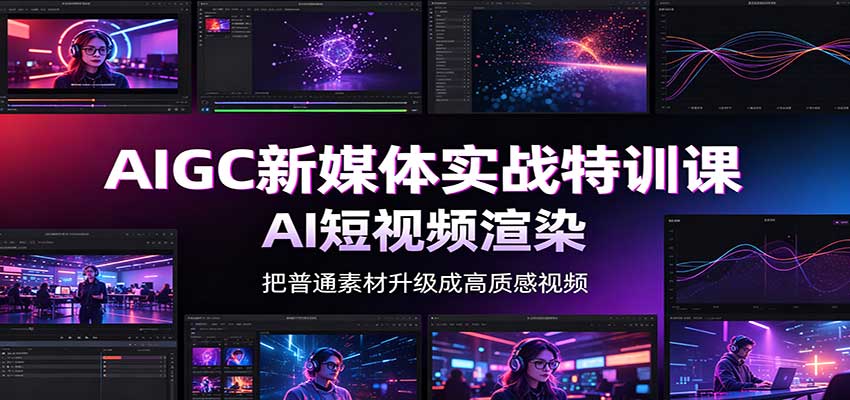 AIGC新媒体实战特训课:工具入门实操,AI短视频渲染,数字人商业视频制作-副业网