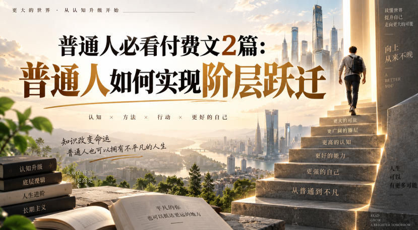 普通人必看付费文2篇:普通人如何实现阶层跃迁-副业网
