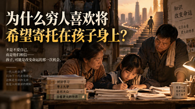 某社群精品文章:为什么穷人喜欢将希望寄托在孩子身上?-副业网