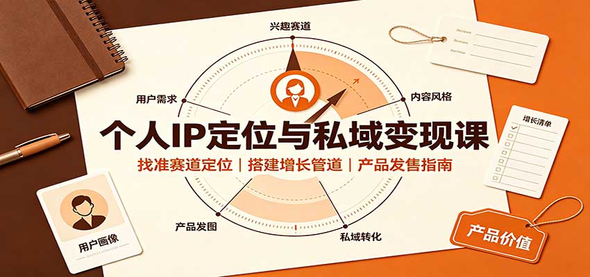 个人IP定位与私域变现课:找准赛道定位,搭建增长管道,产品发售指南-副业网