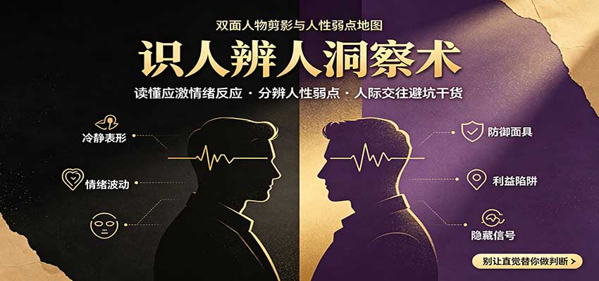 识人辨人终极心法:读懂应激情绪反应,分辨人性弱点,人际交往避坑干货-副业网