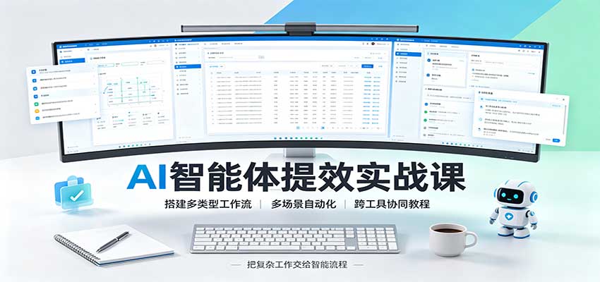 AI智能体提效实战课:搭建多类型工作流,多场景自动化,跨工具协同教程-副业网