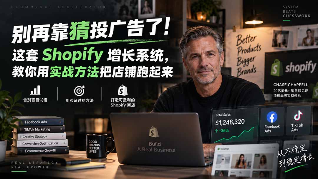 图片[2]-别再靠猜投广告了！这套 Shopify 增长系统，教你用实战方法把店铺跑起来【原创双语字幕】-副业网