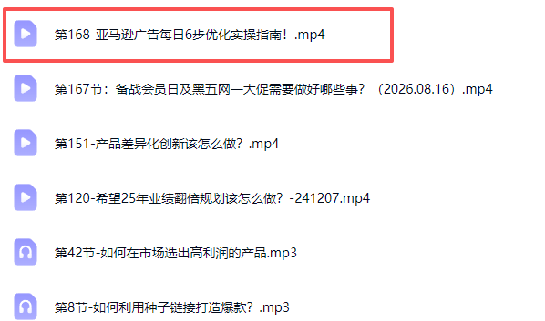 图片[3]-亚马逊跨境实战课-更新0911：全品类选品逻辑｜SP/SB/SD广告精细化｜新品打爆旺季爆单全套运营教程-副业网