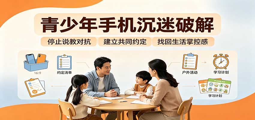 青少年手机沉迷破解:跳出管控说教思维,六步法引导孩子夺回注意力掌控权-副业网