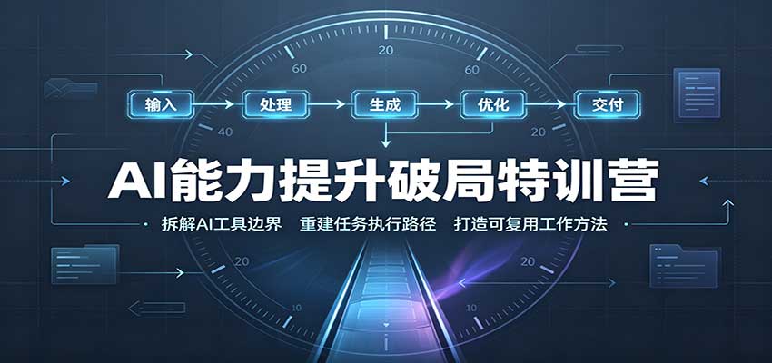 AI能力提升破局特训营:掌握AI交互逻辑,内容创作,搭建工作流-副业网
