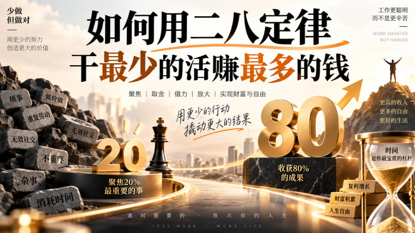 付费文章：如何用二八定律干最少的活賺最多的钱-副业网