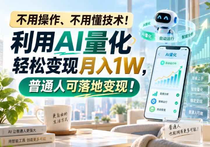不用操作、不用懂技术!利用AI量化轻松变现月入1W,普通人可落地变现!【揭秘】-副业网
