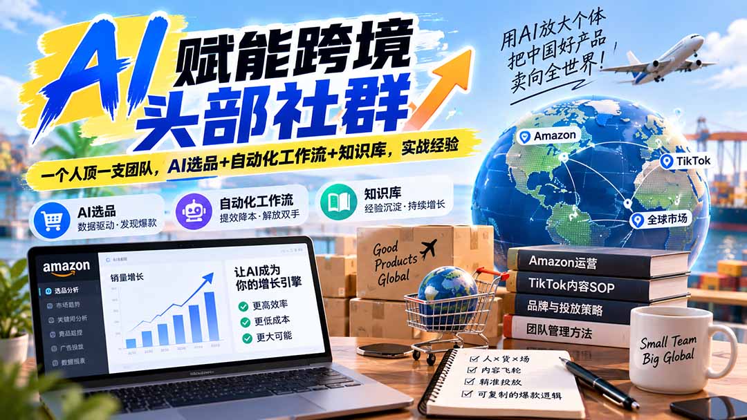 图片[2]-AI赋能跨境头部社群-更新9月：一个人顶一支团队，AI选品+自动化工作流+知识库，实战经验-副业网