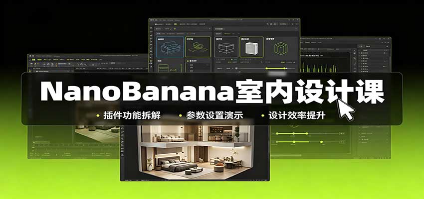 NanoBanana室内设计课:无限画布配置,插件实操,生图改图视频制作-副业网