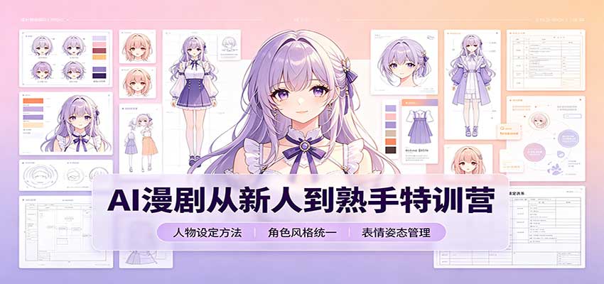 AI漫剧从新人到熟手特训营:剧本分镜创作,提示词模板,人物设定与工具资源-副业网