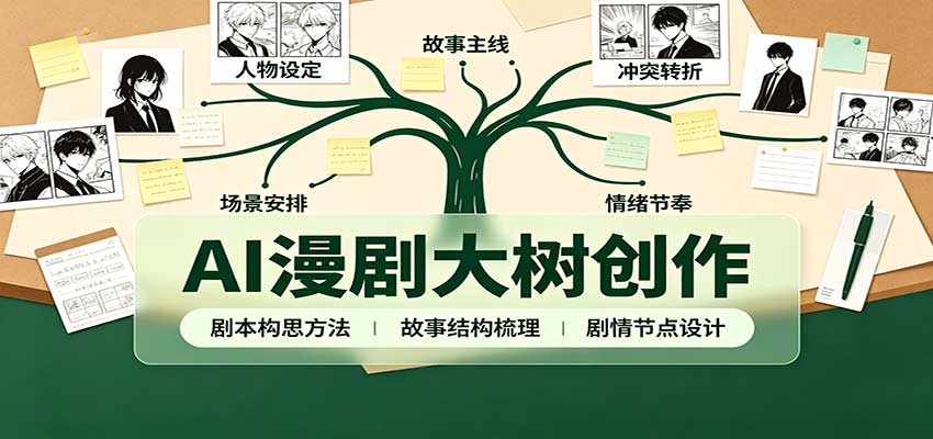 AI漫剧大树创作:剧本构思课程讲解,软件插件配置,配套工具资料完整梳理-副业网