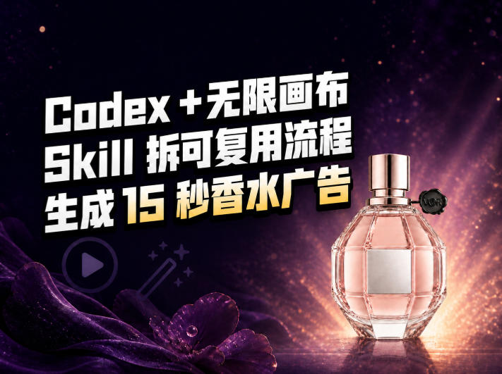 我把Amazon香水视频拆成Codex Skill:无限画布负责最后15秒-副业网