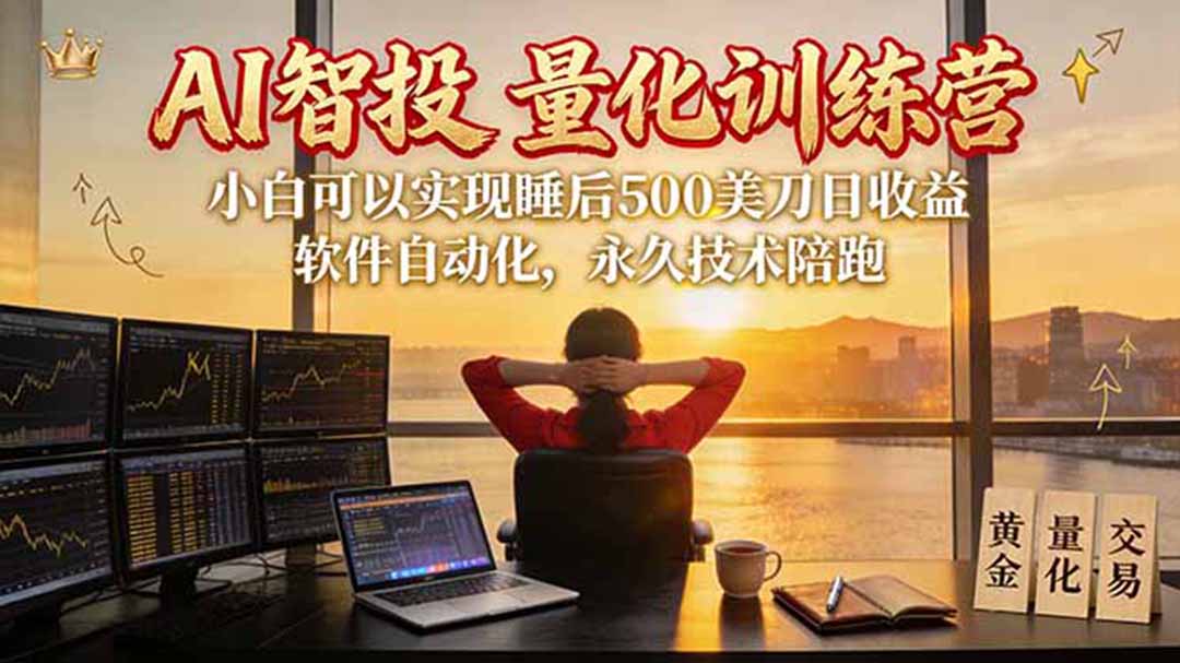 AI智投EA量化训练营【第三期】,多策略智投+防爆技术+趋势分析 ,轻松上手,矩阵放大,长期稳定。-副业网