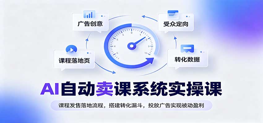 AI自动卖课系统实操课:课程发售落地流程,搭建转化漏斗,投放广告实现被动盈利-副业网