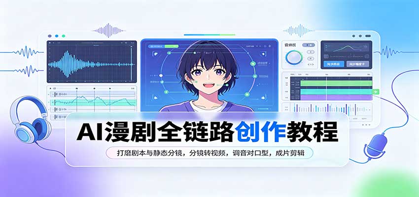 AI漫剧全链路创作教程:打磨剧本与静态分镜,分镜转视频,调音对口型,成片剪辑-副业网