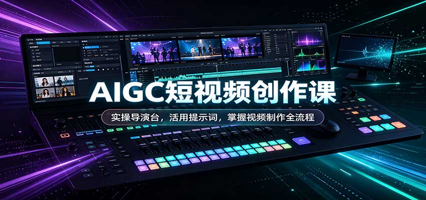 AIGC短视频创作课:实操导演台,活用提示词,掌握视频制作全流程-副业网