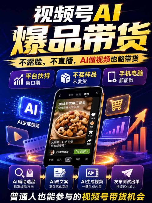 图片[2]-视频号Ai爆品带货，不露脸、不直播、不买样品、不开店、不发货，AI做视频也能带货，轻松单日佣金1k+-副业网