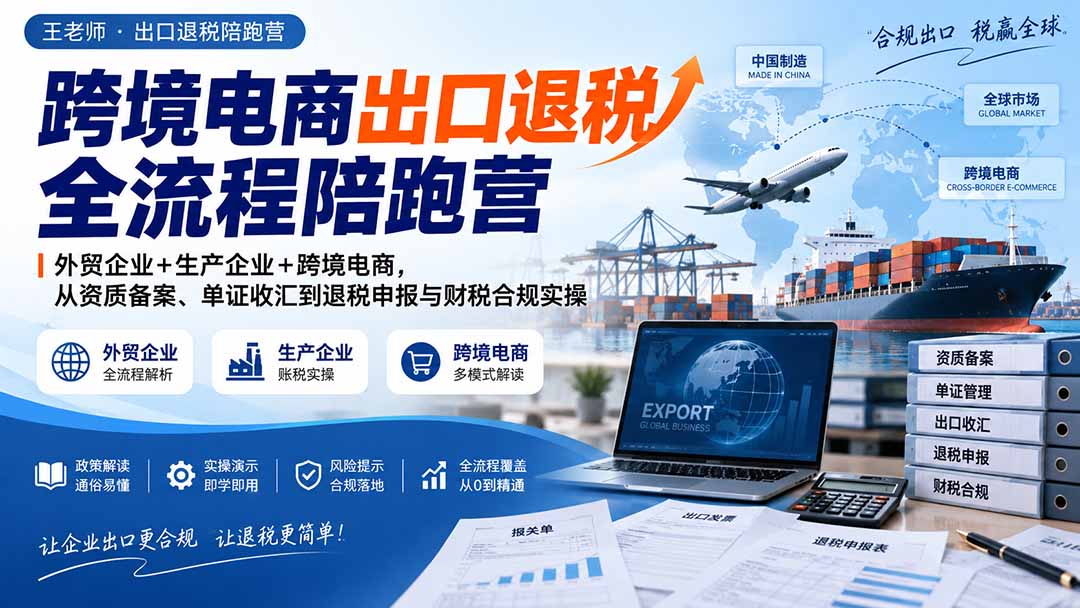 图片[2]-跨境电商出口退税全流程陪跑营｜外贸企业+生产企业+跨境电商，从资质备案、单证收汇到退税申报与财税合规实操-副业网