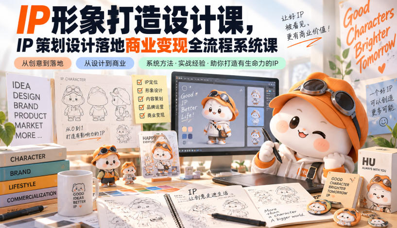 IP形象打造设计课,IP策划设计落地商业变现全流程系统课-副业网