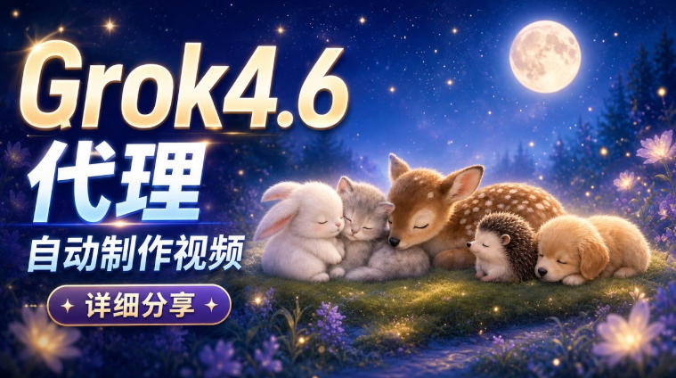 Grok 4.6代理自动制作视频!从提示词到成片全流程详细分享|AI Agent实操分享-副业网