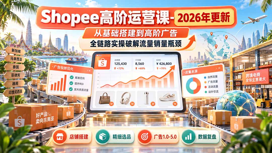 图片[2]-Shopee高阶运营课-更新9月，从基础搭建到高阶广告，全链路实操破解流量销量瓶颈-副业网