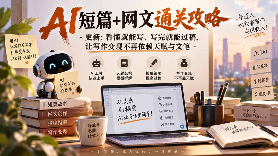 图片[2]-AI短篇+网文通关攻略-更新0921：看懂就能写、写完就能过稿，让写作变现不再依赖天赋与文笔-副业网